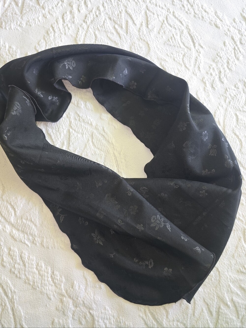 Black Floral Lightweight Women's Scarf